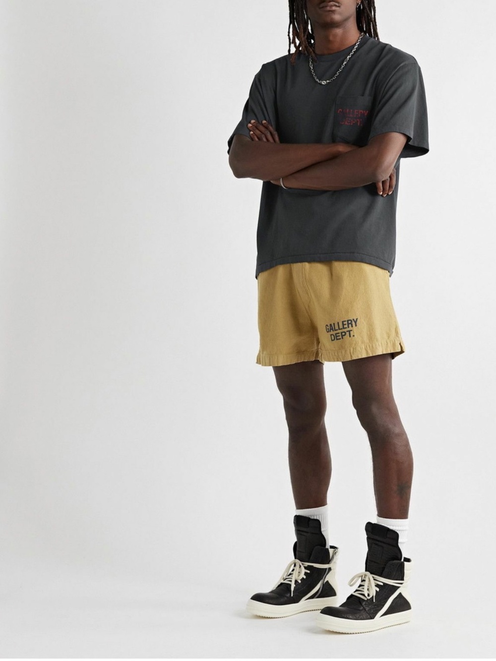 Gallery Dept. Zuma Straight Leg Logo-Print Cotton Jersey Shorts - Brown - Picture 2 of 6
